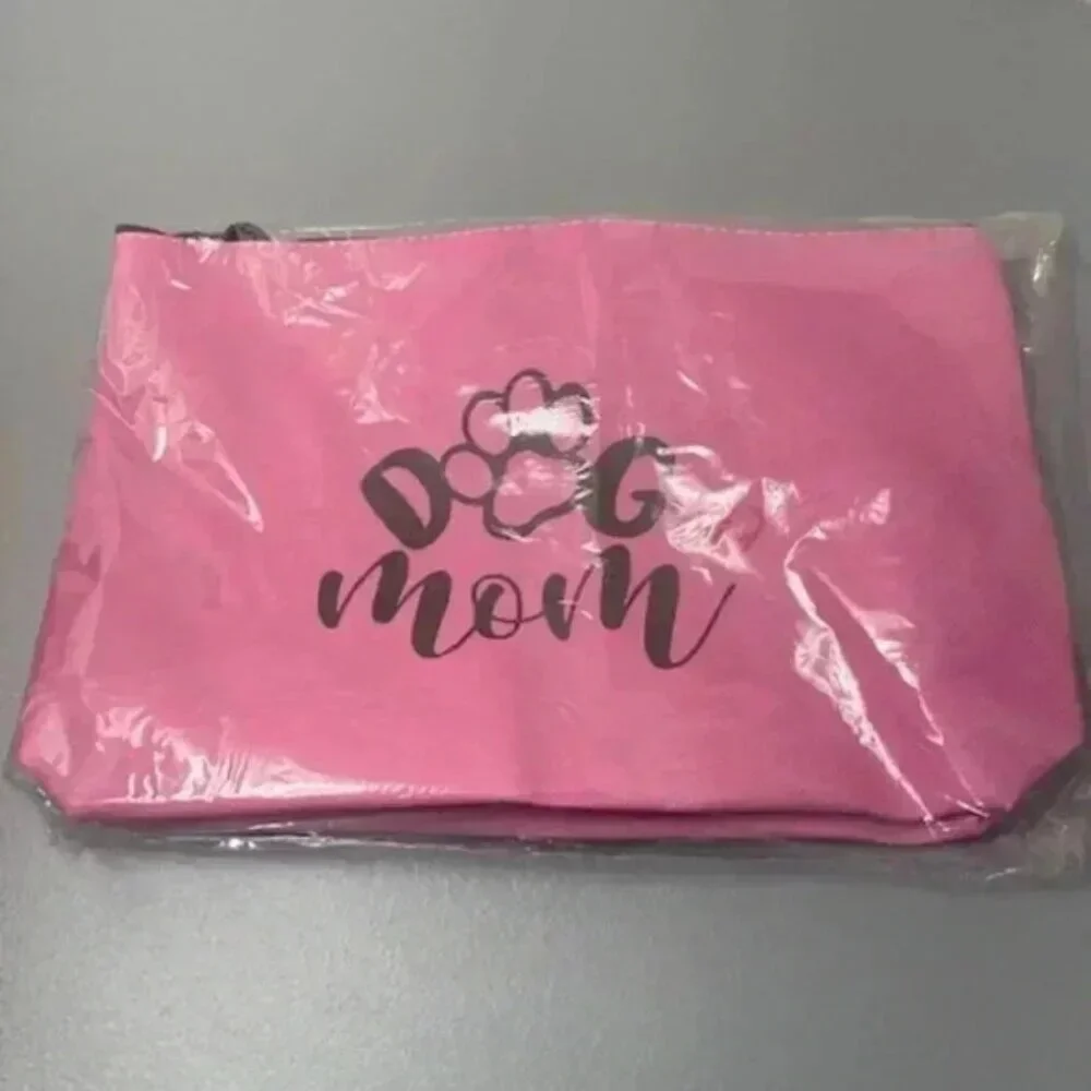 Dog Mom Print Lined Cosmetic Makeup 8